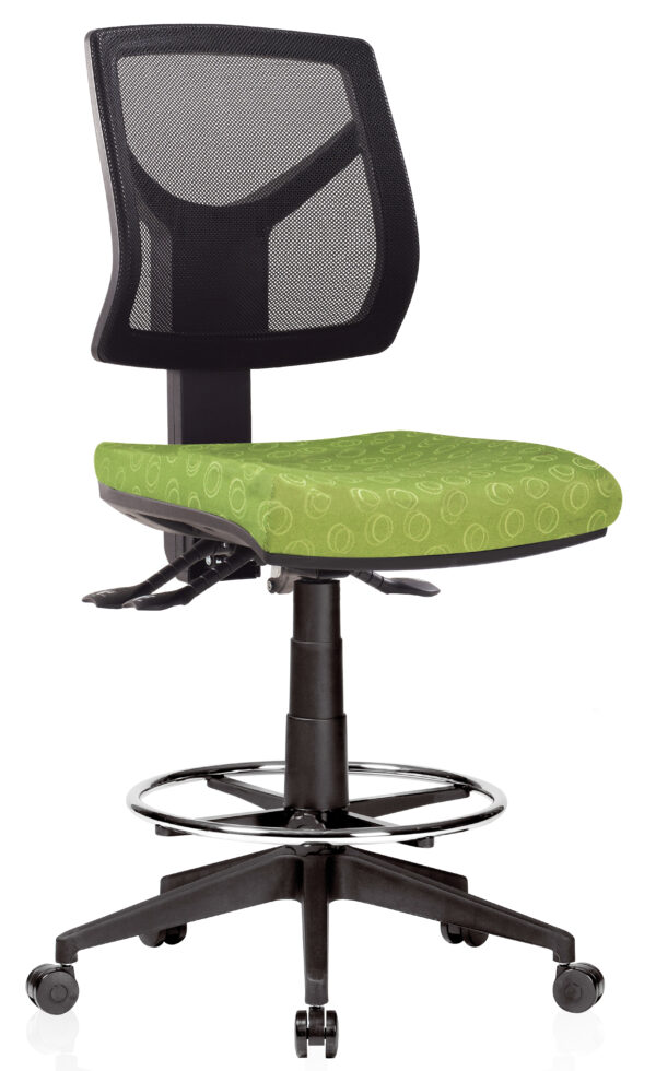 Vesta 3 Lever Low Mesh Back Square Seat Task Chair With D200 Drafting