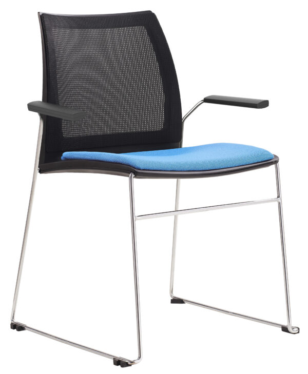Vinn Stackable Hospitality Chair Sled Base Mesh Back With Arms
