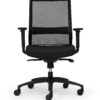 front view of mesh back chair mechanism with arms