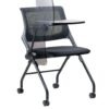 mesh back chair with right adjustable tablet arm