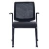 front view mesh back chair with arms and rollies