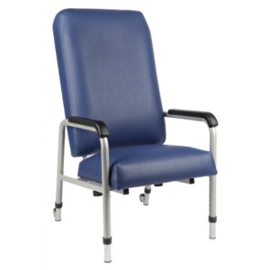 adjustable folding chair with arms and rollies at back