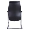 back view of hospitality leather chair with arms