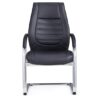 front view of hospitality leather chair with arms