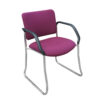 fabric sled base chair with arms